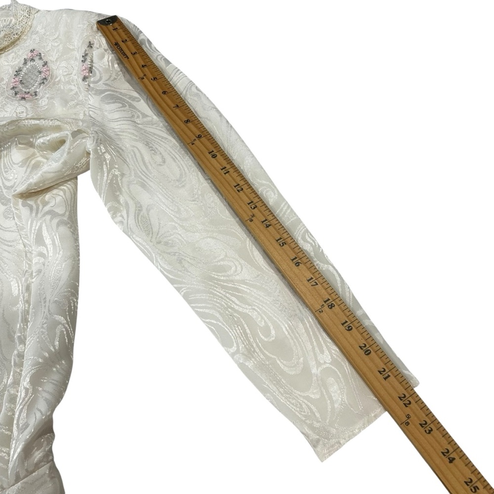 Vintage Victorian style midi dress womens size medium Cream Lacey renaissance - Picture 13 of 15